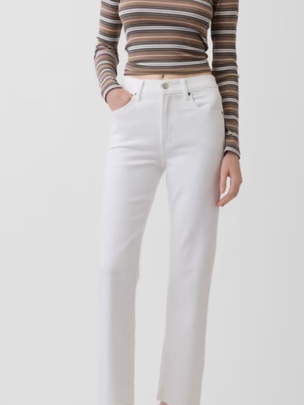 Universal White High-Rise Straight Leg Jeans